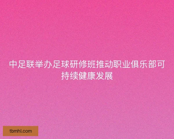 中足联举办足球研修班推动职业俱乐部可持续健康发展 中足联举办足球研修班推动职业俱乐部可持续健康发展
