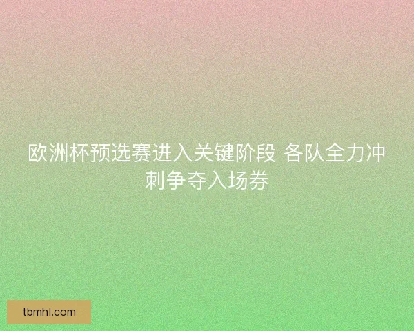 欧洲杯预选赛进入关键阶段 各队全力冲刺争夺入场券 欧洲杯预选赛进入关键阶段 各队全力冲刺争夺入场券